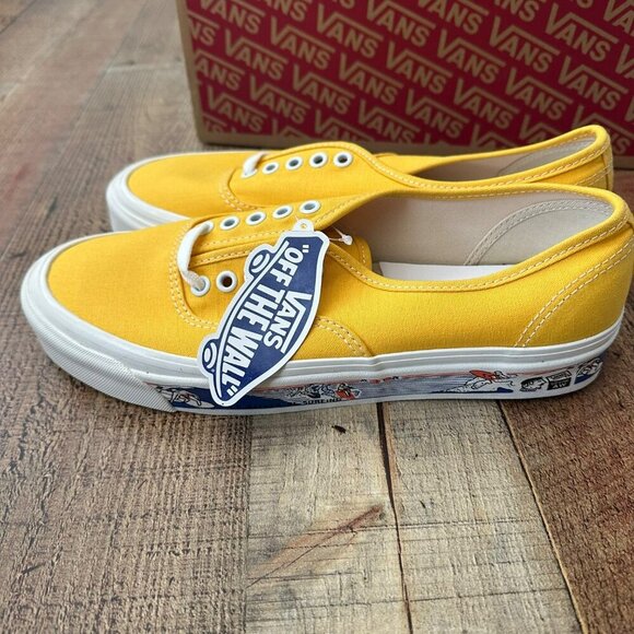 Vans Authentic 44 Dx Yellow Canvas Surfer Sneakers Size Mens 9.5/Womens 11 - Picture 6 of 14